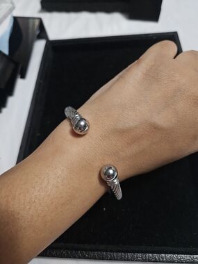 Silver Tone- Brass Open Cuff Bracelet